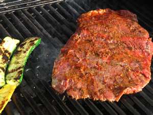 Cooked over hot coals for 5 minutes on each sides.