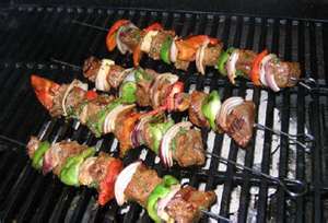 To make this even better just place a piece of pita bread on the grill for 30 seconds then wrap the warm pita around the kabobs then and pull off the skewer then enjoy as a wrap