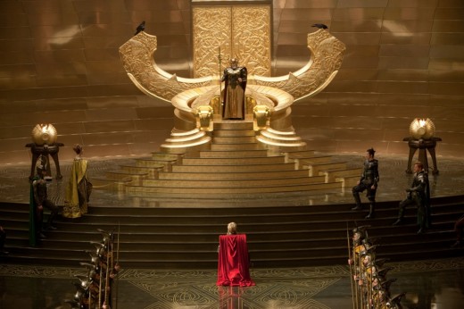 Inside the palace at Asgard - this is all rather Shakespearean, honest.