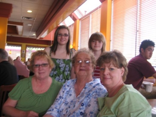 Gram and two of her daughters and two of her granddaughters