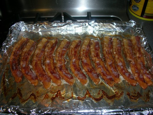 Bacon after cooking for 30 minutes