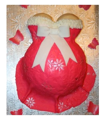 A very pregnant belly cake