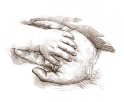 His gentle Caring Hands