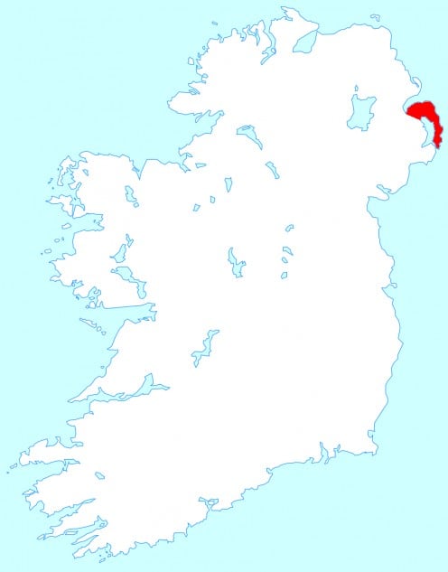 Map location of the Ards Peninsula, Northern Ireland