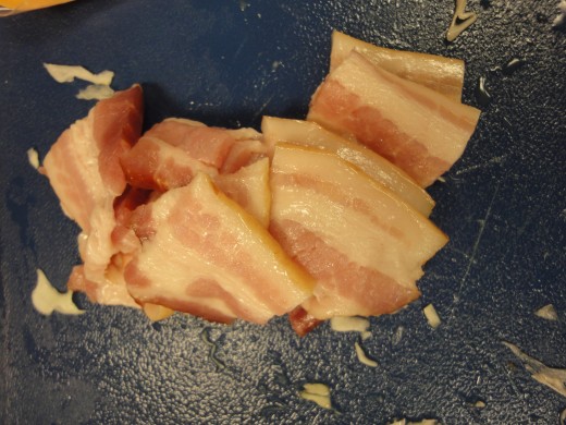 chopped up bacon