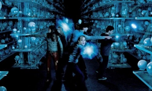 Dumbledore's Army fighting Death Eaters in the Order of the Phoenix