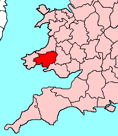 Map location of Carmarthenshire