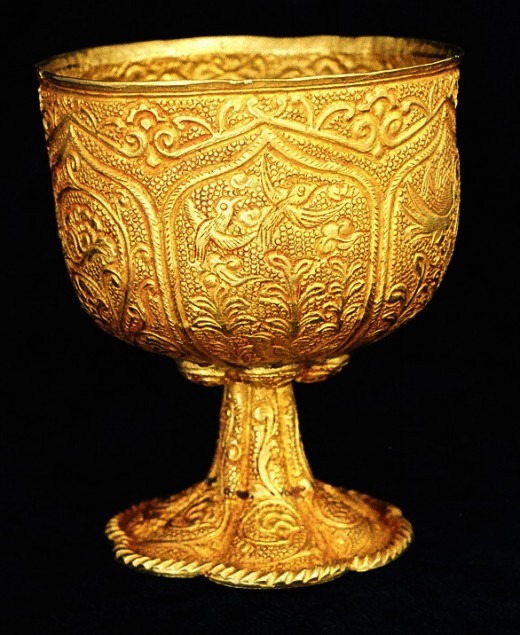 Gold Chalice from the Tang Dynasty Thought to have been made around 750 A.D.