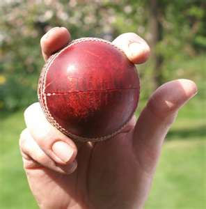 The basic grip of a leg break bowler