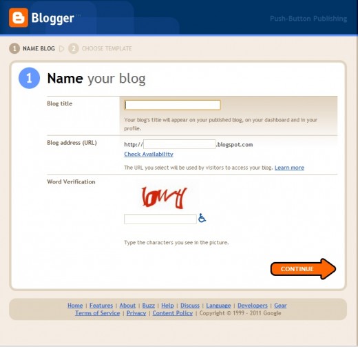 start a blogger blog