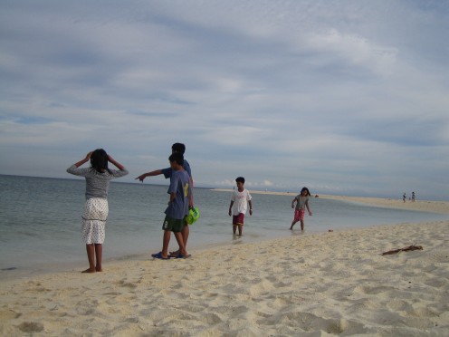 Beach in White Island Camiguin, Philippines.