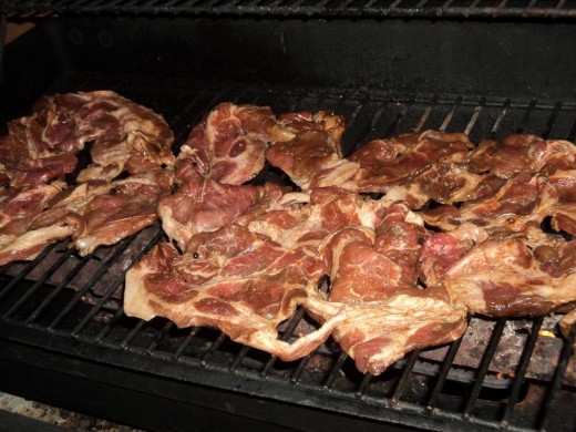 Pork BBQ on the grill
