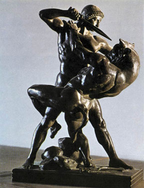 Theseus Slaying the Minotaur by Antoine-Louis Barye, Musee du Louvre, Paris