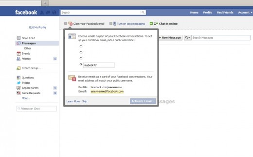 how to set up a facebook email