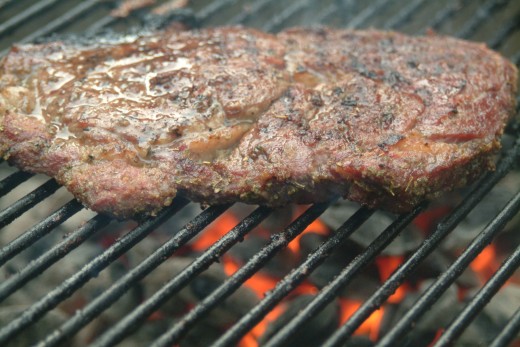 Juicy BBQ steaks are easy to grill to perfection when you have the patience to wait for the charcoal to get good and hot! SEE GRILLING SHORTCUT #3.