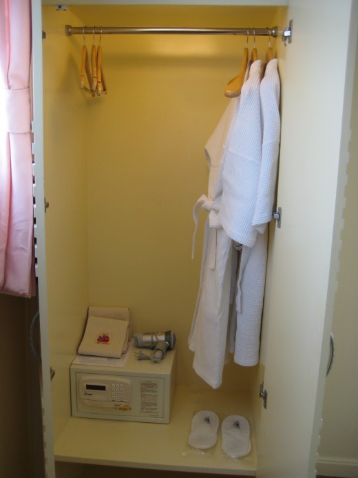 Small closet but high enough to hang your clothes.