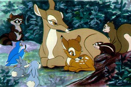 Bambi, his mother and friends.