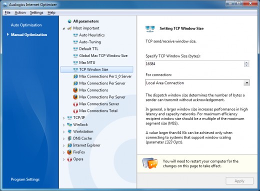 Auslogics Internet Optimizer