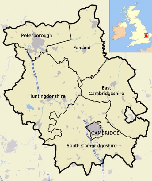 Cambridgeshire map 