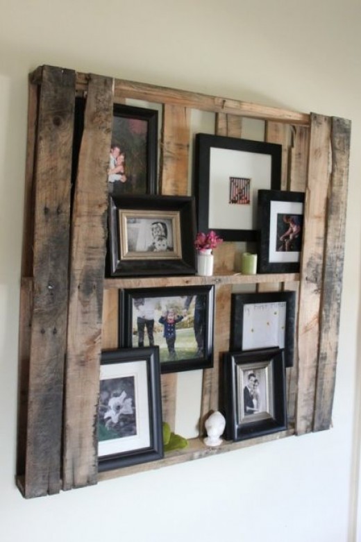 Crates used to display picture frames