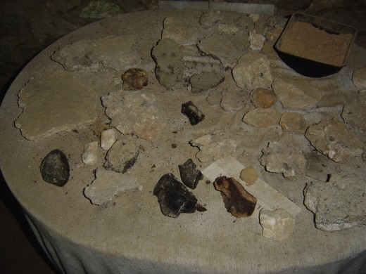 There are collections of stones, materials and objects throughout the castle