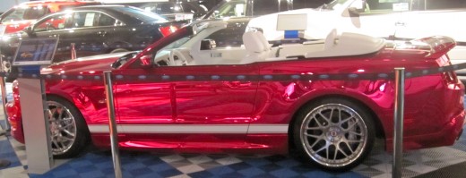 Ford's gorgeous convertible car created to raise awareness for breast cancer research and early detection at the Barrett-Jackson Auto Auction in Orange County, CA.
