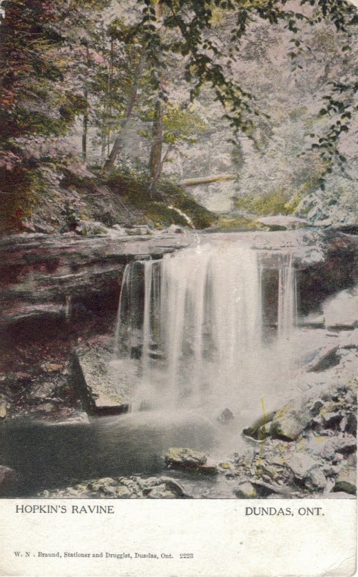 1906 Postcard calls this Hopkins Ravine. Now it is called Lower Tews Falls.