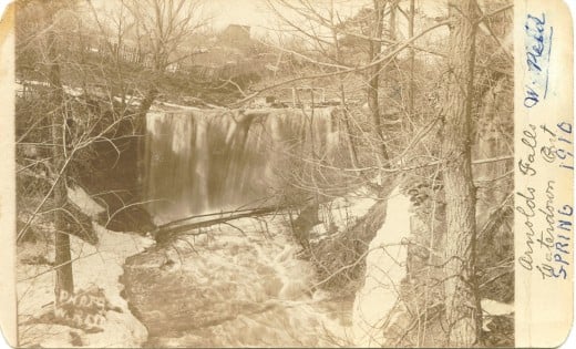 1910 Postcard calls this Arnolds Falls. Now it is called Spring Falls.