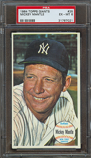 PSA even grades oversized cards like this 1964 Topps Giant Mickey Mantle 