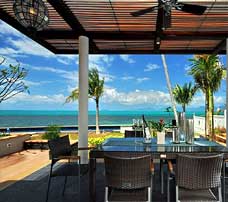 Dining by the beach at a private villa on Koh Samui, Thailand
