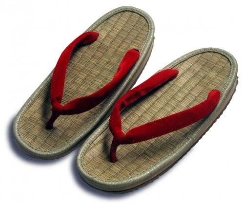 19th century Japanese straw sandals (zori))