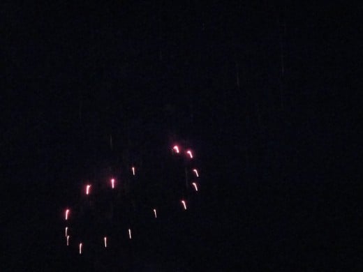 Parachute Fireworks at Night Canada Day Celebration KRC