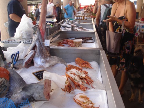 Fisch market in El Rousse, Corsica, France
