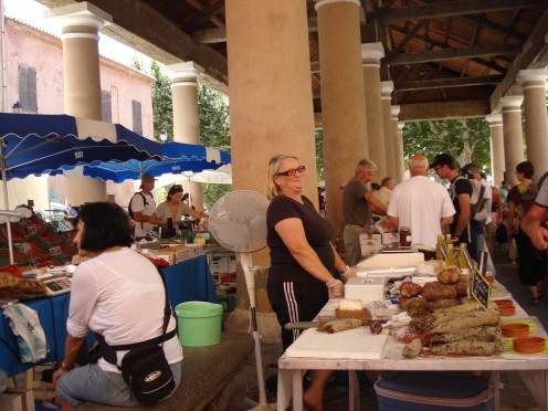 Market in El Rousse, Corsica, France