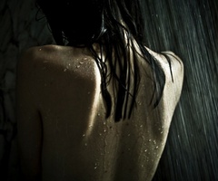 Never forgetting, hiding behind the curtain trying to wash him away