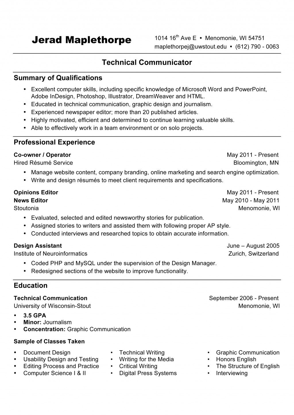 Résumé Writing References Available Upon Request