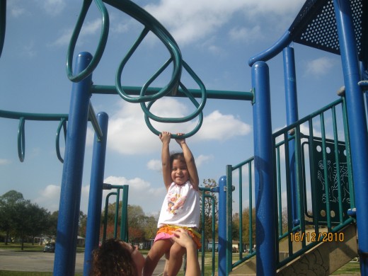 Working Out on the monkey bars