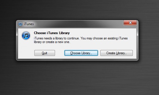 iTunes Library dialog box. (Click to enlarge)