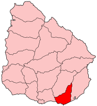 Map location of Maldonado department, Uruguay