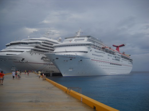 Returning to the ship from shopping in Cozumel