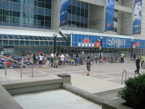 Part of the GA line in front of the Rogers Centre