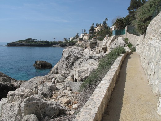 Coastal path from Monaco to Cap-d'Ail, Alpes-Maritimes, France