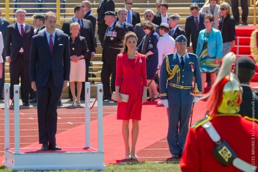 The Duke and Duchess participate in the official departure ceremony at Calgary Rotary Challenger Park, July 8, 2011