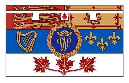 The Canadian Royal Standard of the Duke of Cambridge: the personal flag used by Prince William, the Duke of Cambridge, while he was on his visit to Canada
