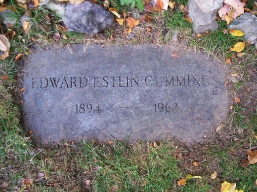 E.E. Cummings' grave in Jamaica Plain, Massachusetts