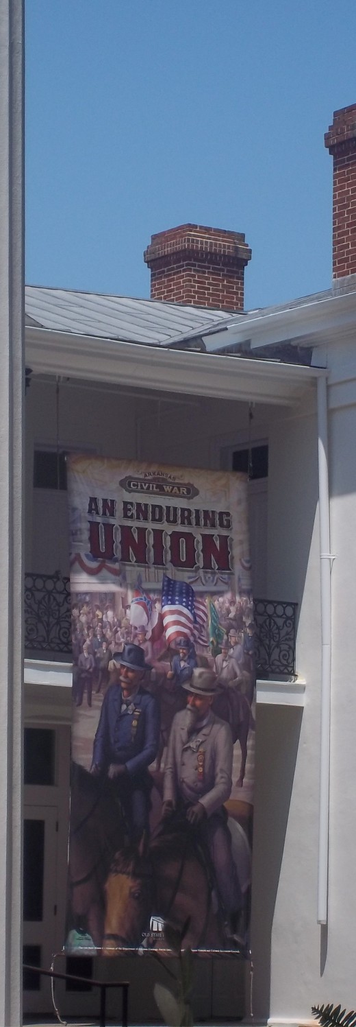 Ironic these banners were hanging at the Old Statehouse Museum