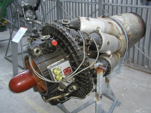 Turbojet engine displayed at Kosice Aviation Museum in Slovakia - Motorlet M701