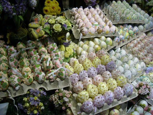Easter decorations in Christmas Shop in Austria.