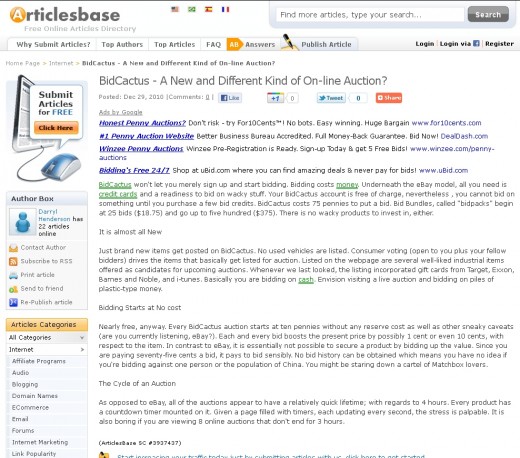 Darryl's 'article'. The same title with remarkably similar content. 