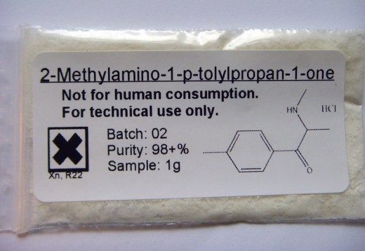 Yet another way Mephedrone is carried, bought, and or sold. Pay attention as you see                "NOT FOR HUMAN CONSUMPTION"